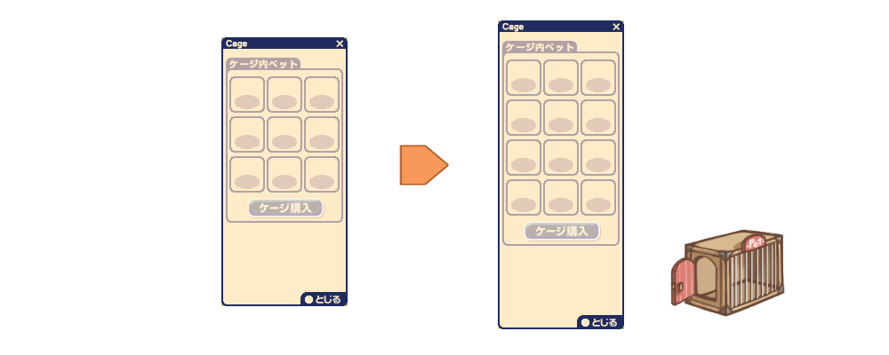ペットケージ」初期枠と拡張上限枠をUP！ | チョコットランド